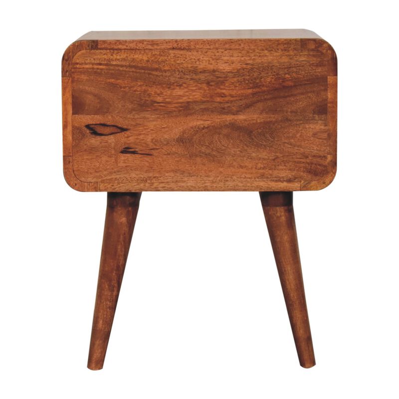 Artisan Furniture Solid Wood Curved Honey Caramel Bedside