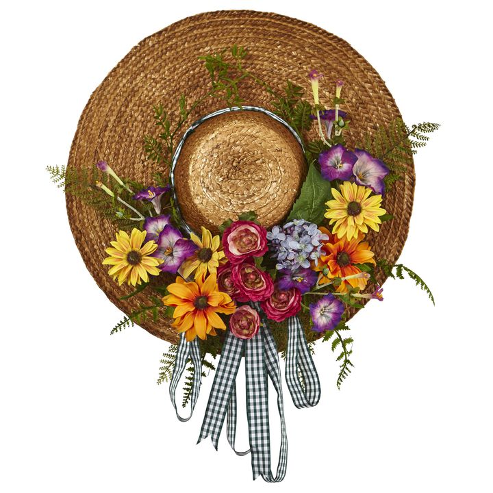 Hivvago Mixed Flower Hat Wreath