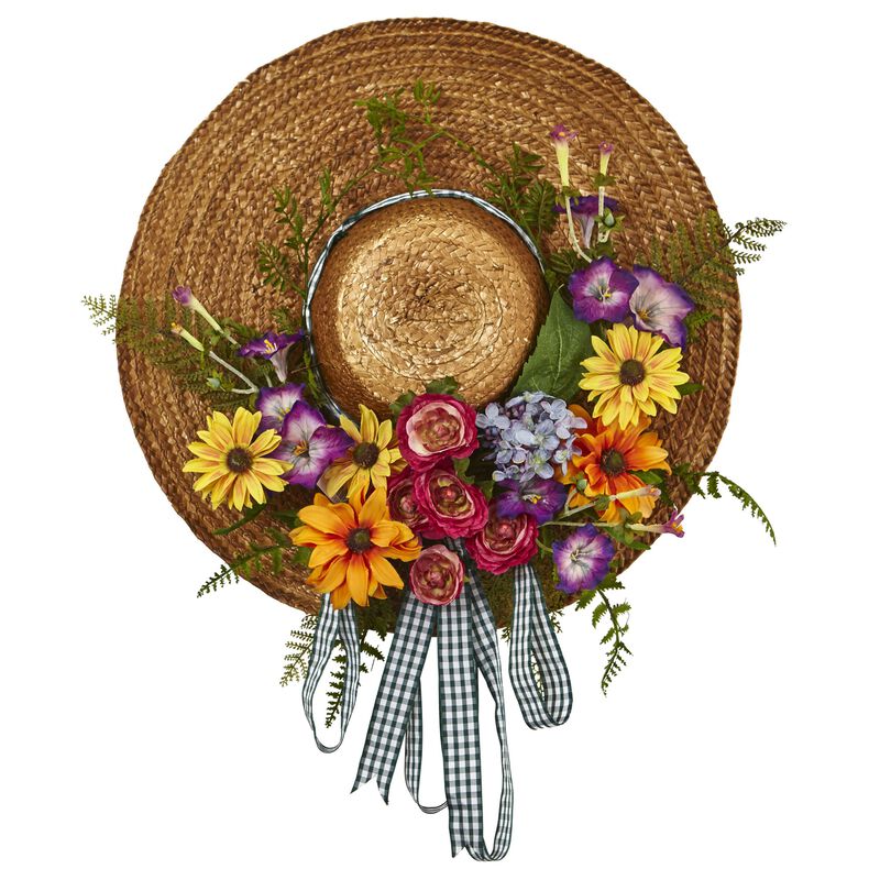 Hivvago Mixed Flower Hat Wreath