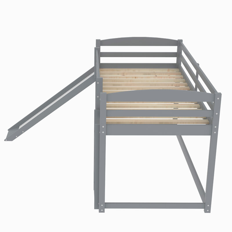 Merax Twin over Twin Bunk Bed with Convertible Slide and Ladder