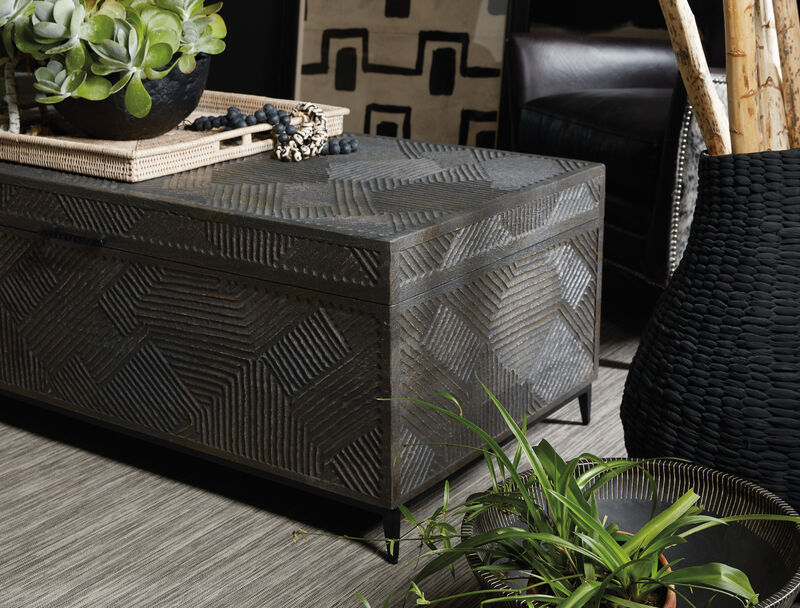 Commerce & Market Carved Chest Cocktail Table