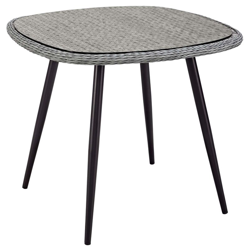 Endeavor 3 Piece Outdoor Patio Wicker Rattan Dining Set - Gray Gray