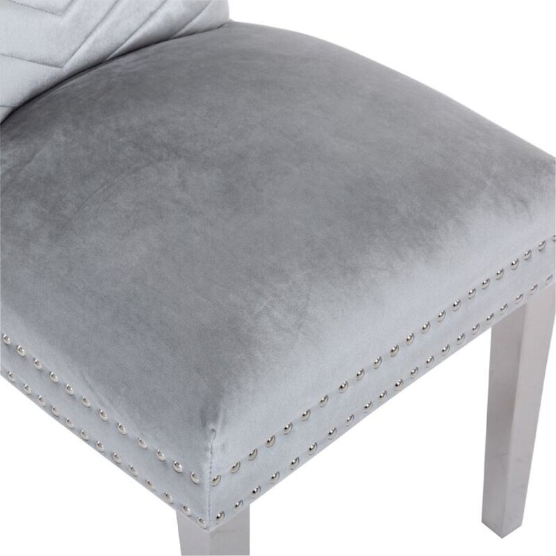 Eva 2 Piece Dining Chairs Finished with Velvet Fabric