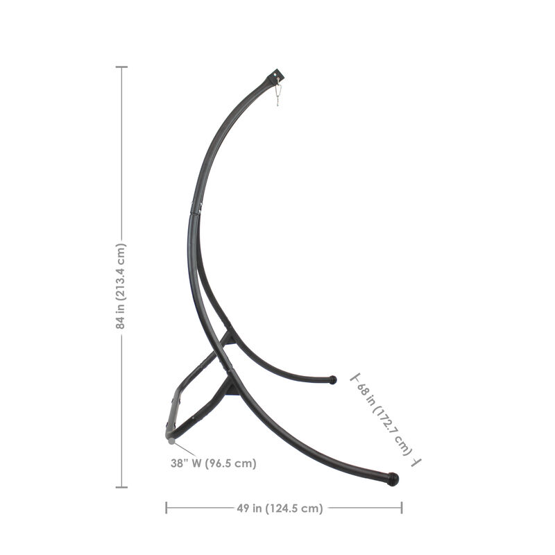 Sunnydaze Curved Steel Hanging Hammock Chair Stand - Black - 84"