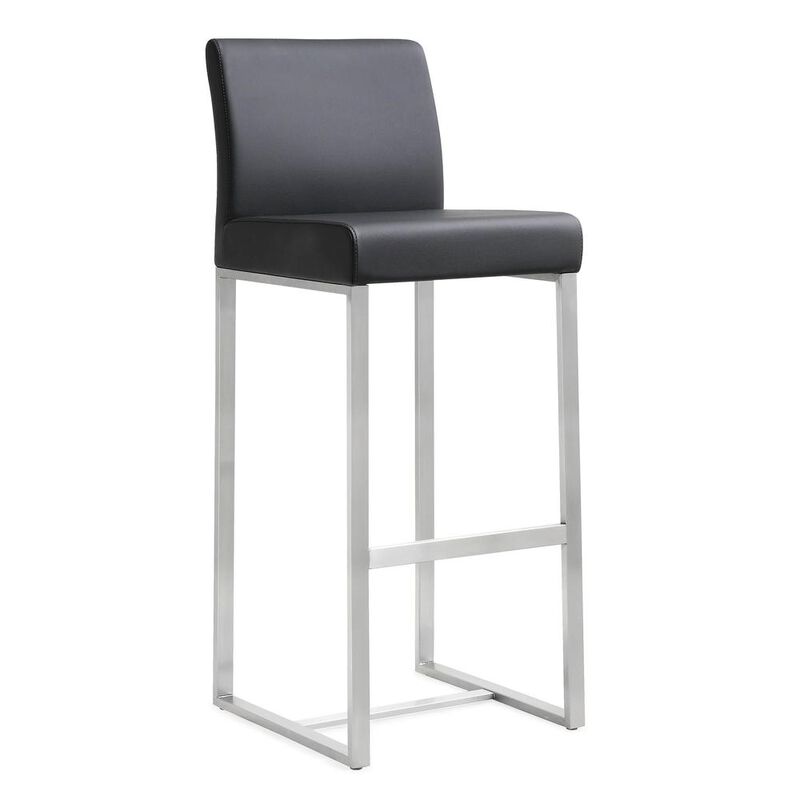 Belen Kox Black Stainless Steel Barstool Set, Belen Kox