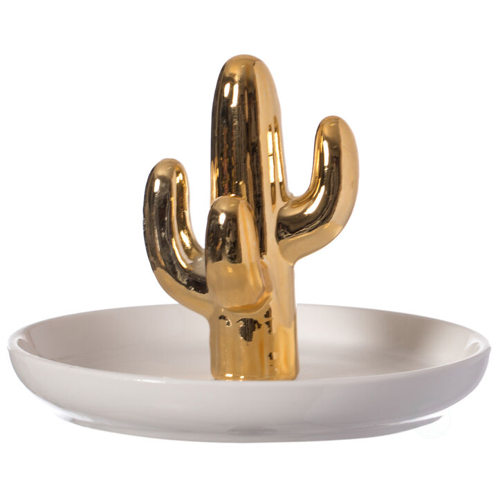 Uniquewise Cactus Tree Jewelry Holder with Decorative Trinket Dish Organizer
