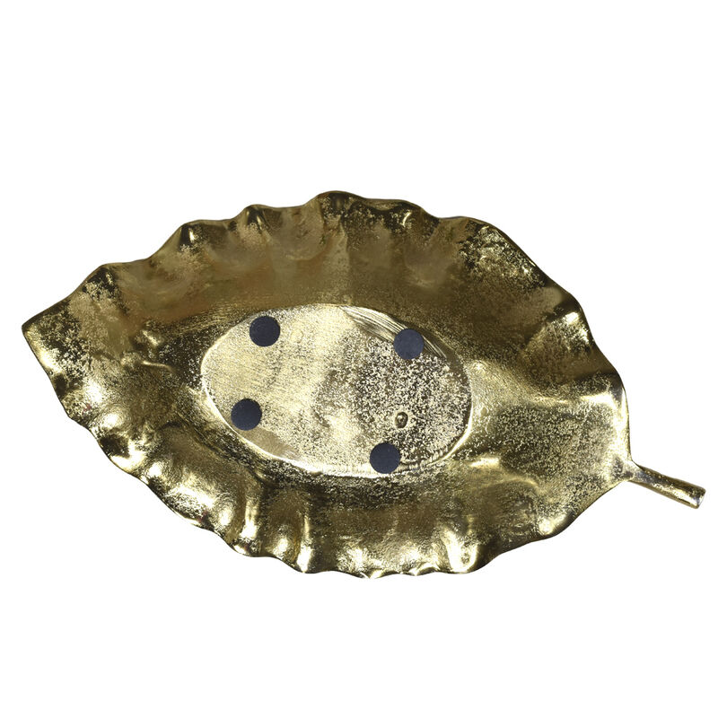 Handmade Decorative Gold Color Coated 7.08 x 3.74 x 0.78 Inches Aluminium Tray 054AB BBH Home's