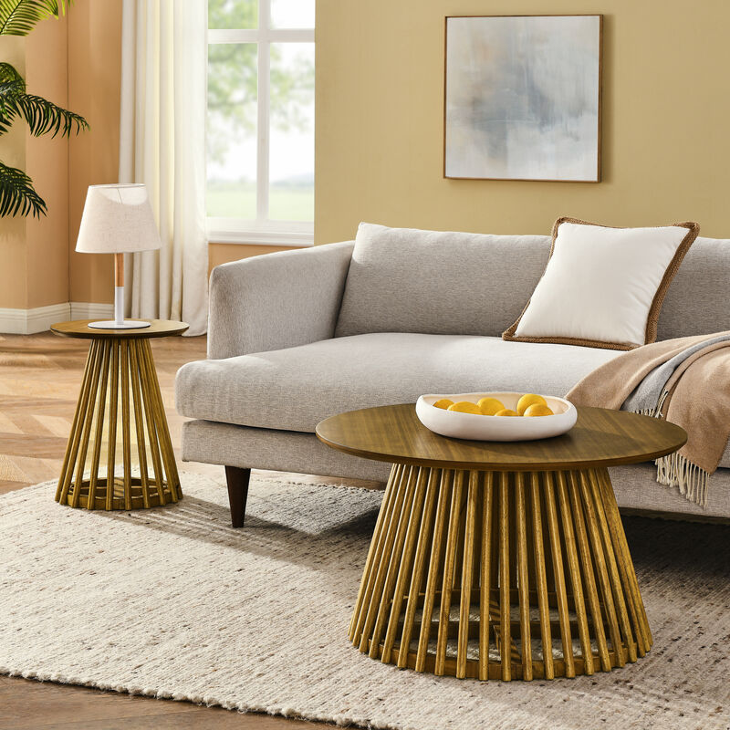 15.75 in. Round Wood Coffee Table