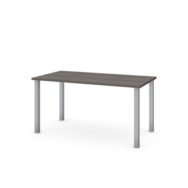 Bestar 30 x 60 Table with square metal legs in Bark Gray