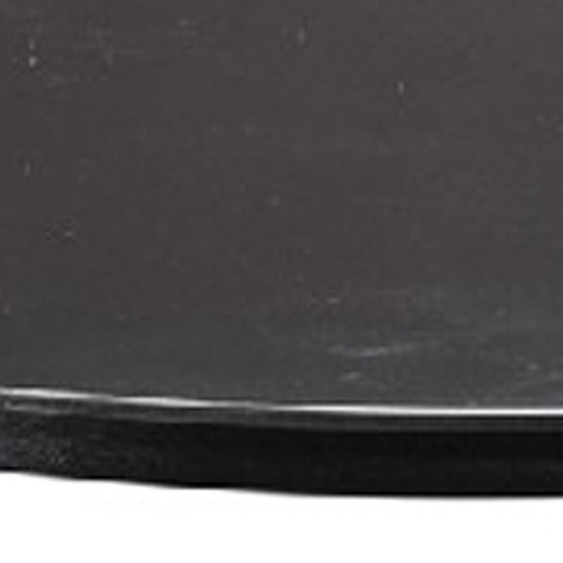 Round Metal Frame Side Table with Tubular Legs, Black - Benzara