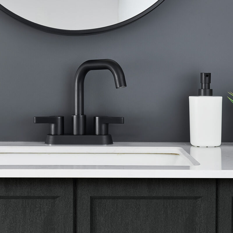 2-Handle Widespread Bathroom Faucet Brushed Nickel 3-Hole with Swivel Spout