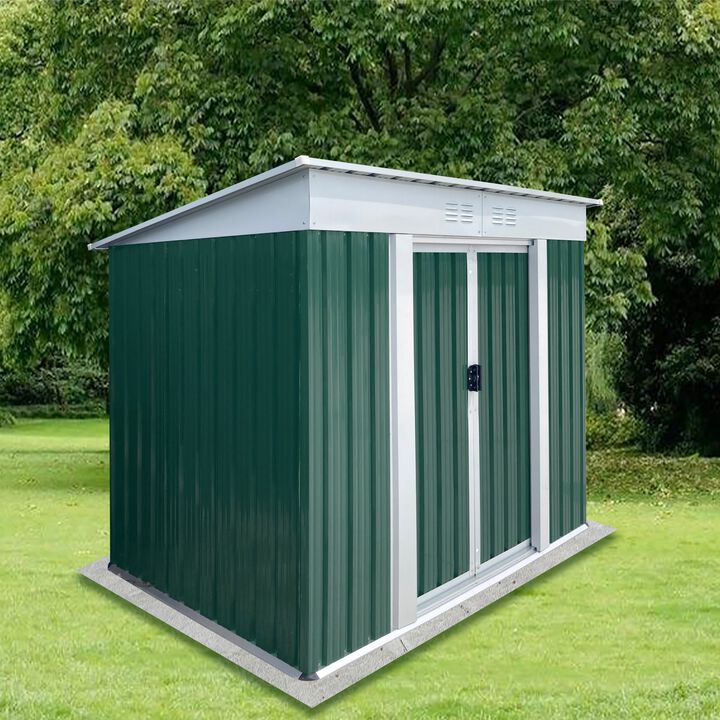MONDAWE Outdoor Storage Sheds 6FTx4FT Pent Roof with Aluminum Alloy Frame
