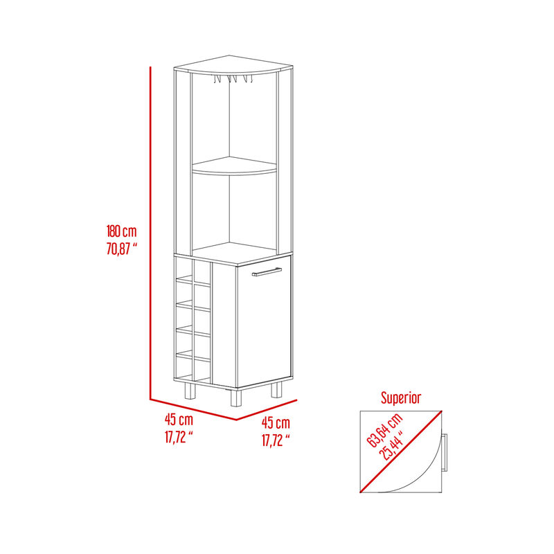 Corner Bar Cabinet Cleveland, Living Room, Black / Pine