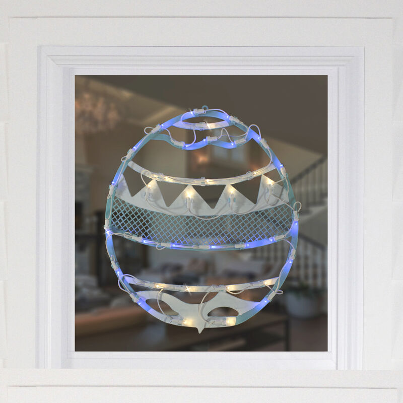 17" LED Lighted Blue Easter Egg Spring Window Silhouette Decoration