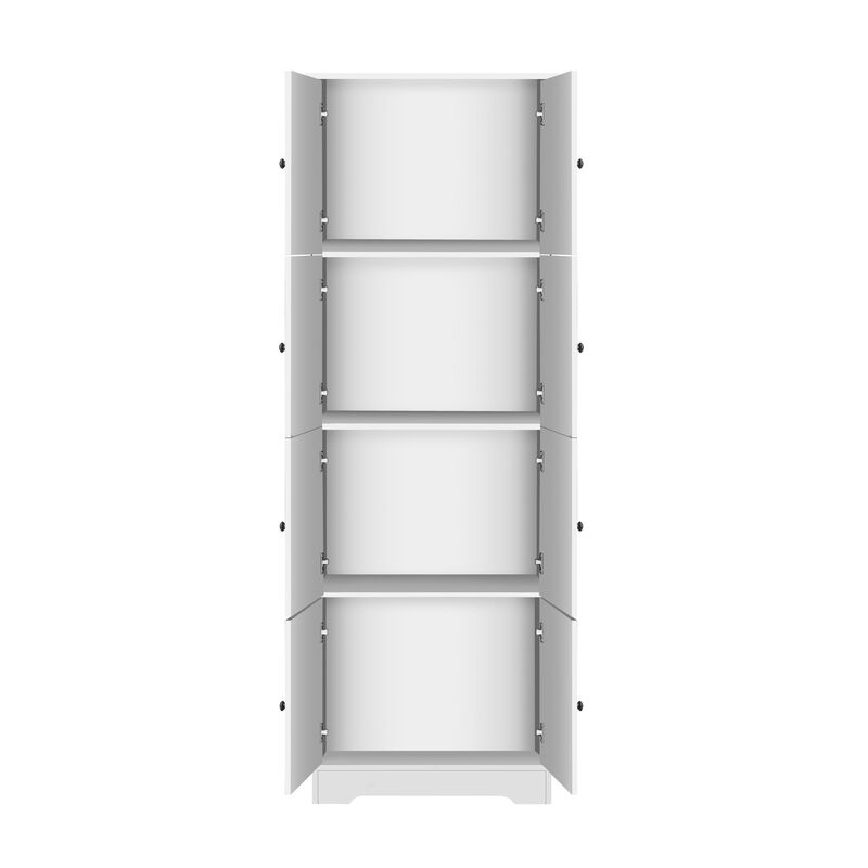 Tall Storage Cabinet with 8 Doors & 4 Shelves Spacious Organizer for Home & Office