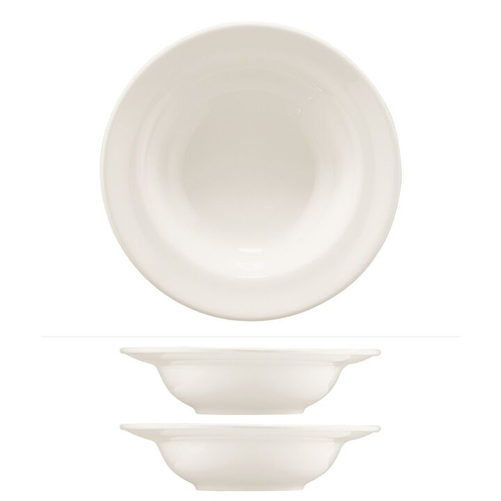 Banquet dia.10.25" h:2.5" 25 oz. Round Warm White Porcelain Bowl (Set of 2)
