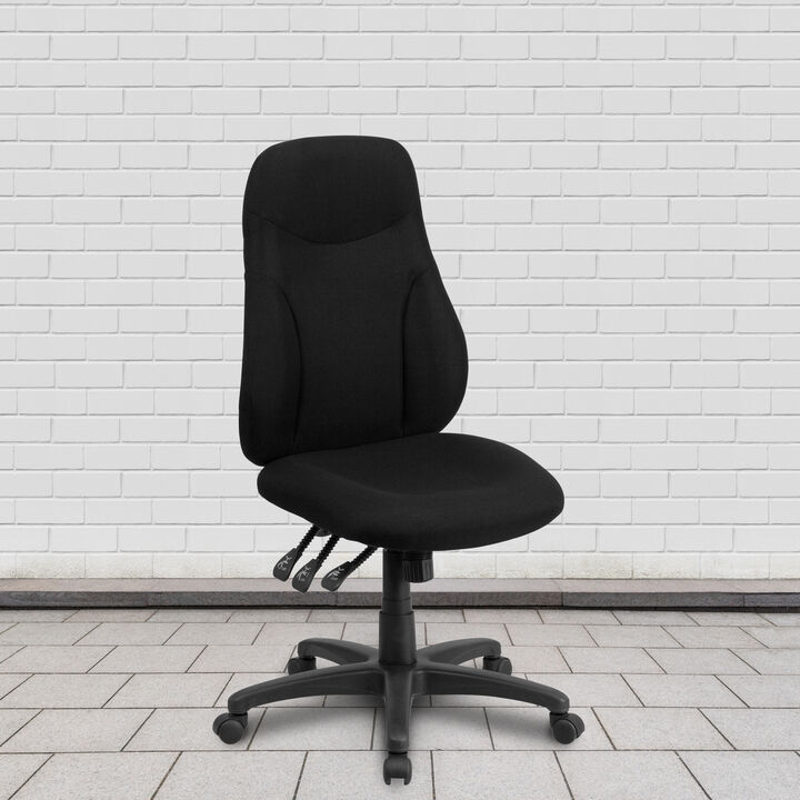 Hughes High Back Fabric Multifunction Swivel Ergonomic Task Office Chair