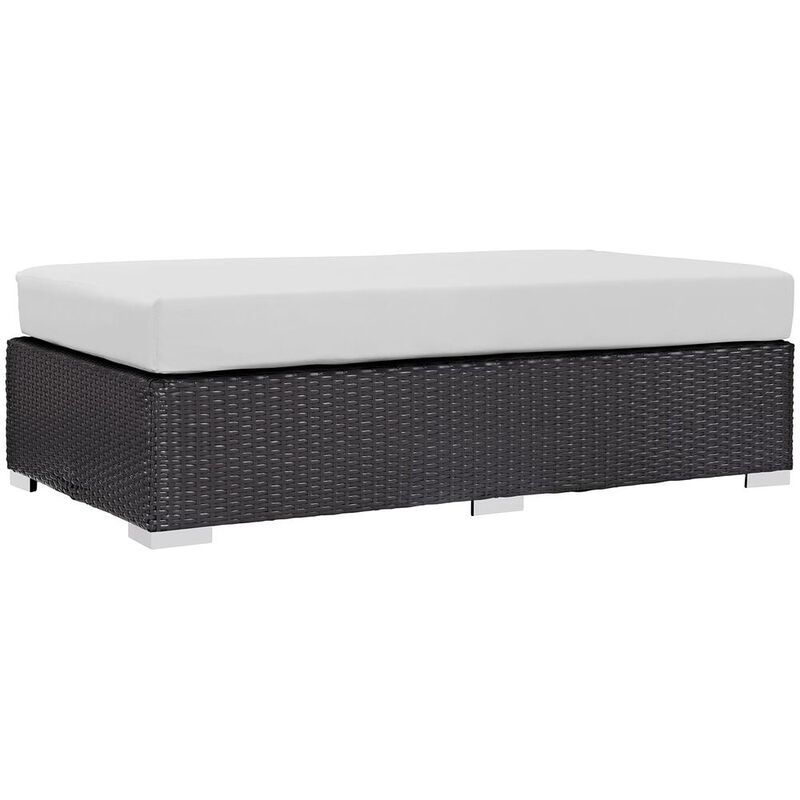 Modway Convene Outdoor Patio Fabric Rectangle Ottoman