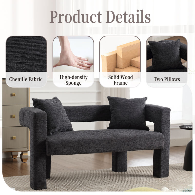 Merax Modern Chenille Loveseat Sofa