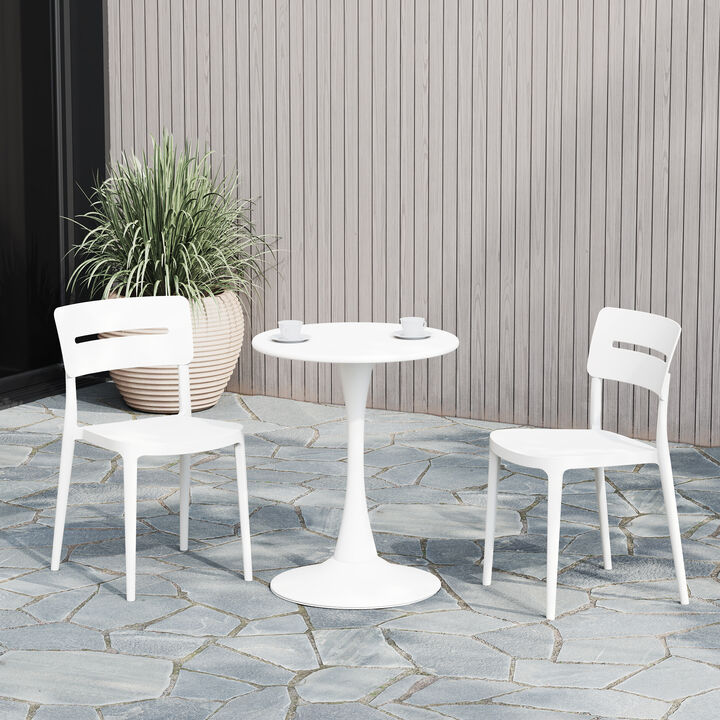 WestinTrends Outdoor Modern Stackable Plastic Patio Dining Chairs (Set of 2)