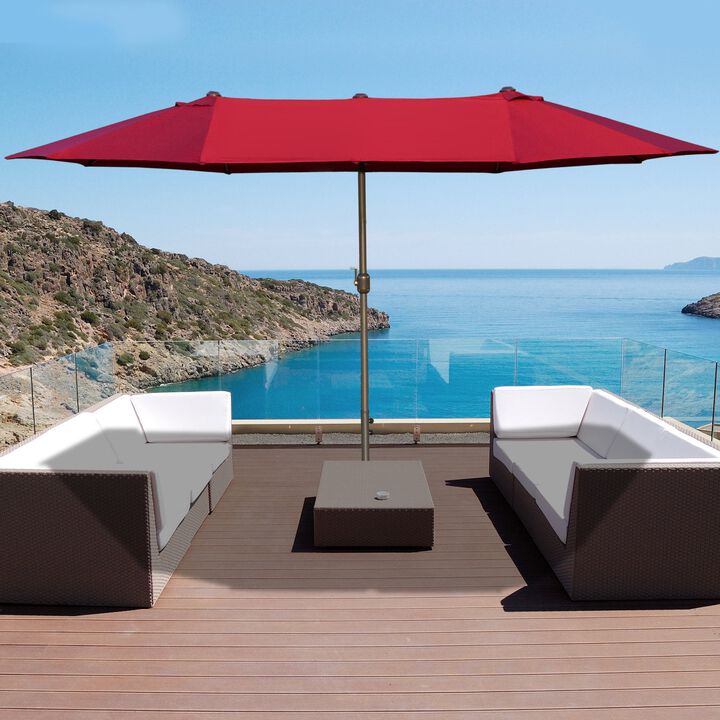 Versatile Sun Shield: 15ft Patio Umbrella with Double-Sided Shade