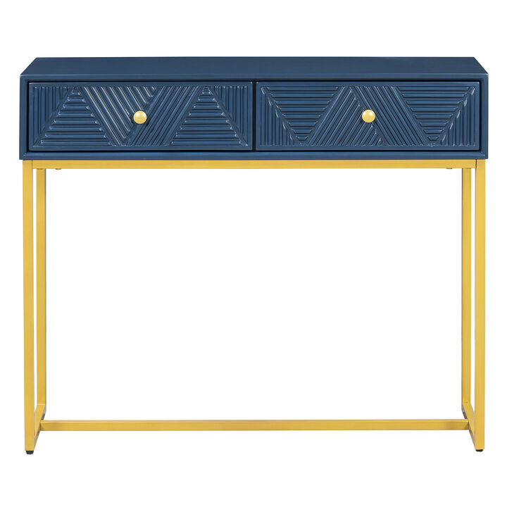 Merax Modern Sleek Console Table with 2 Drawers