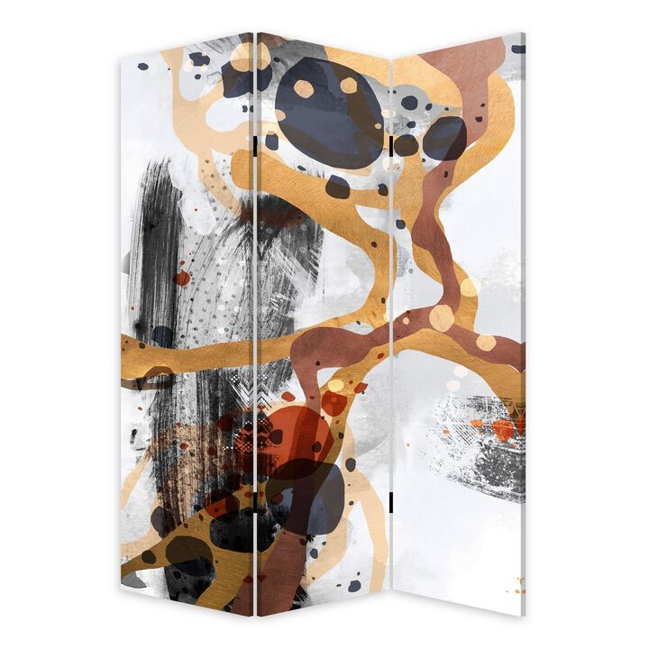 72 Inch 3 Panel Canvas Room Divider with Splash Print