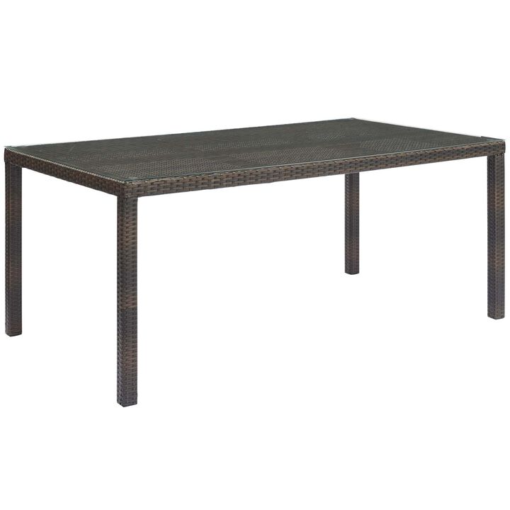 Modway - Conduit 70" Outdoor Patio Wicker Rattan Dining Table Brown