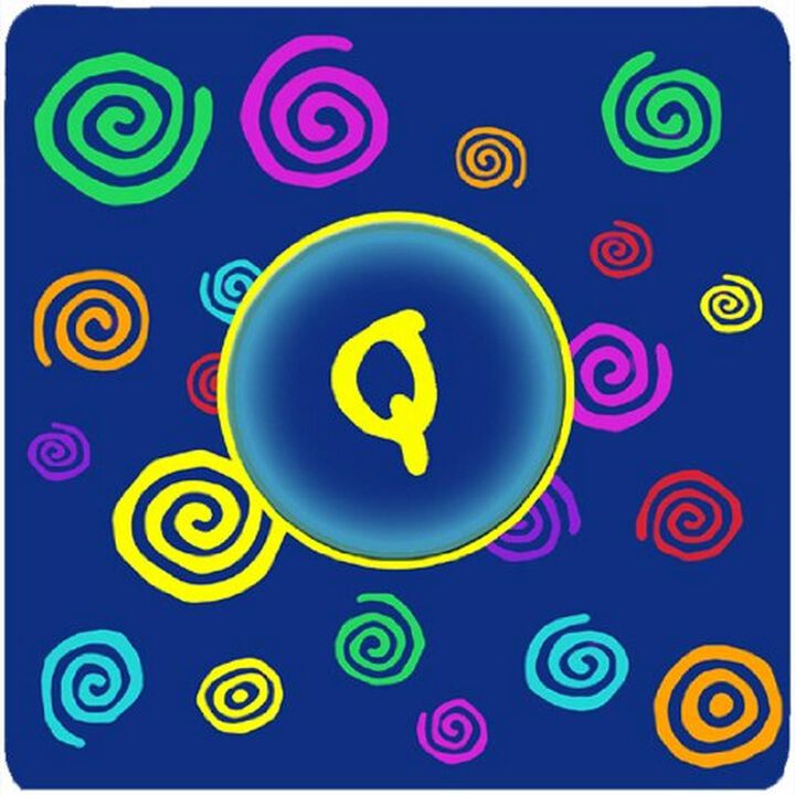 Caroline's Treasures CJ1011-QFC Monogram-Blue Swirls Foam Coasters (Set of 4), Initial Letter Q, 3.5 H x 3.5 W, Multicolor