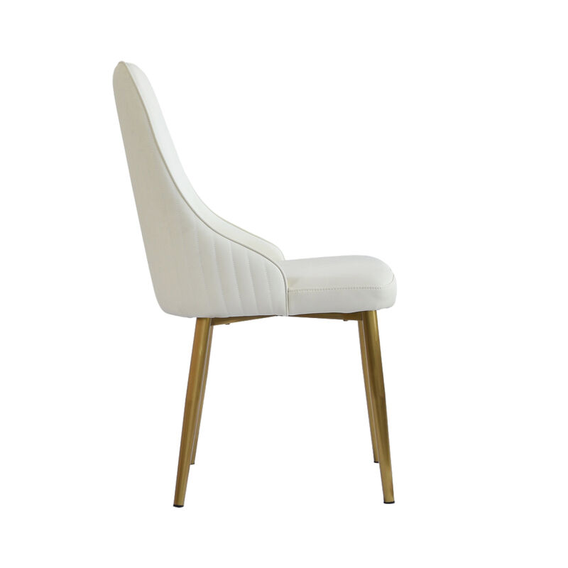 Spongefilled dining chair, wood/metal legs(Set of 2)