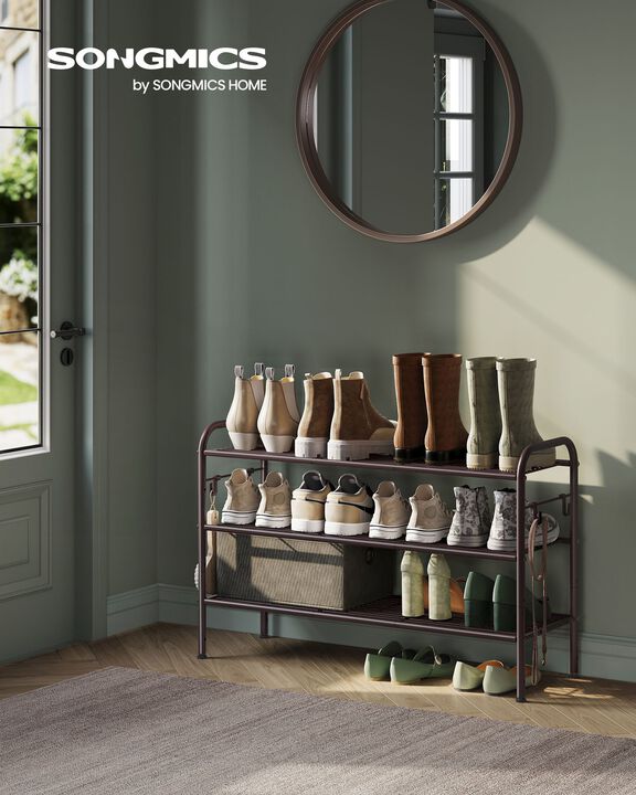 Wide 3-Tier Metal Shoe Rack – Durable and Stylish Storage Solution for Shoes