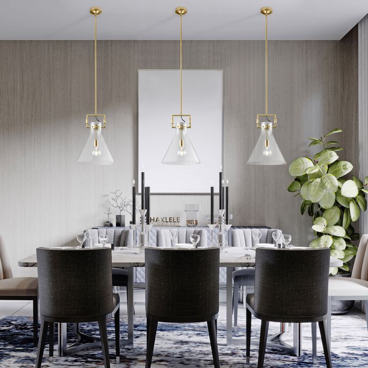 Helios Pendant Gold Metal and Acrylic LED Light