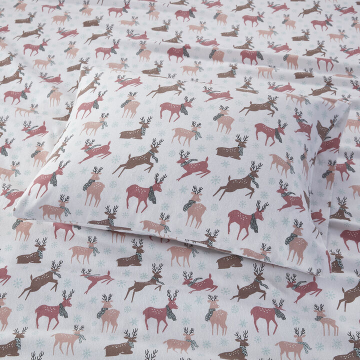 Gracie Mills Persephone 4-Peice Cotton Flannel Sheet Set