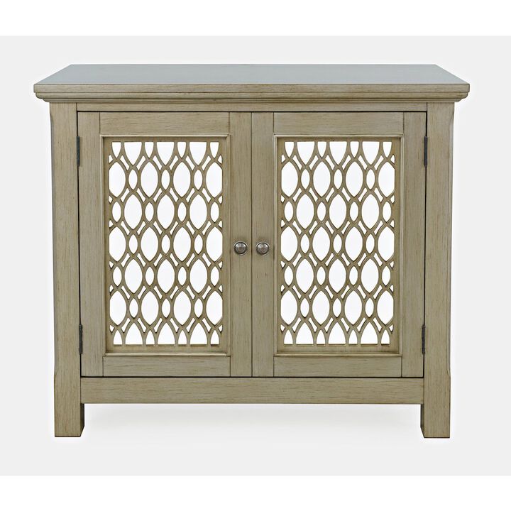 Jofran Isabella 38 Luxury Mirrored Accent Storage Cabinet