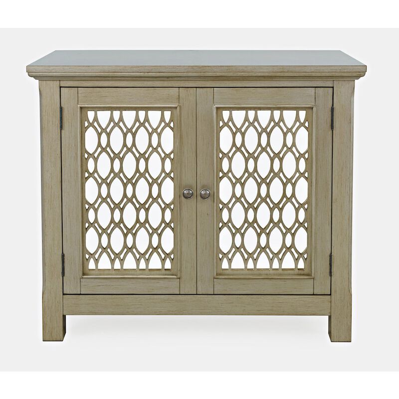 Jofran Isabella 38 Luxury Mirrored Accent Storage Cabinet
