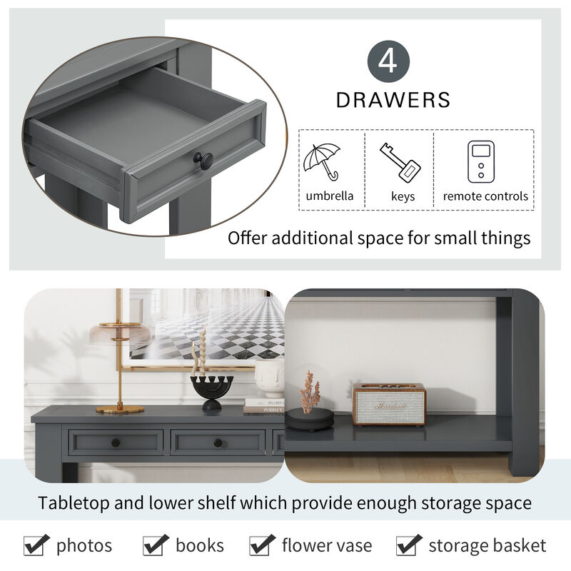 Merax Modern Console Table  with Storage Drawers