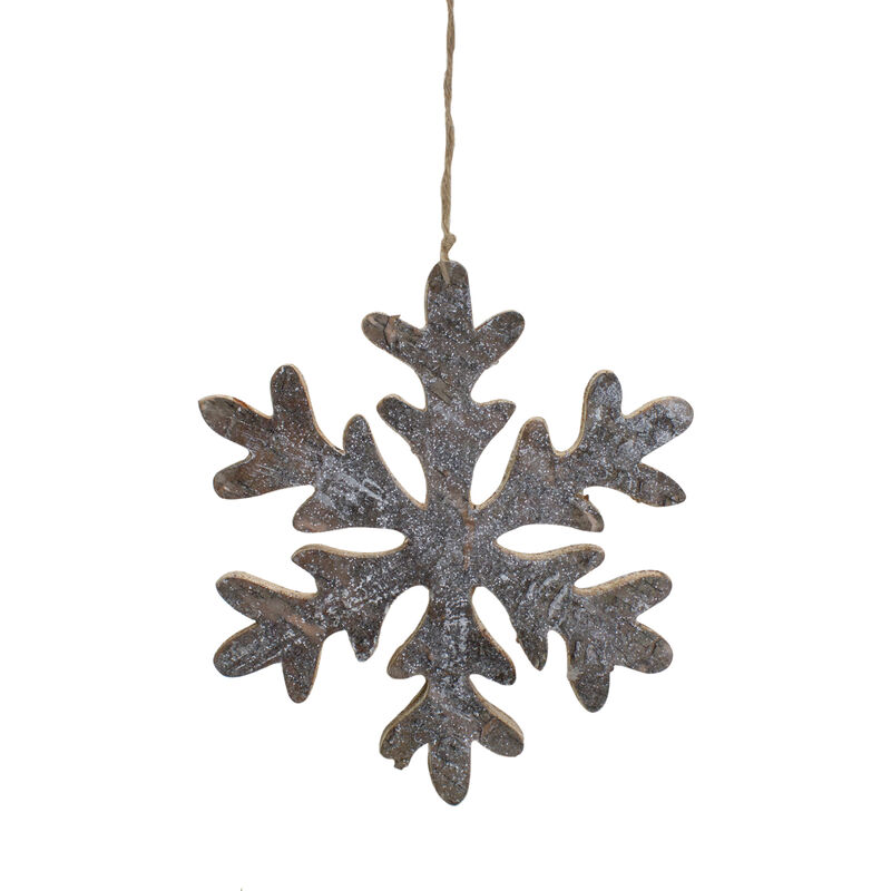 10" Metallic Silver and Gold Wooden Snowflake Christmas Ornament