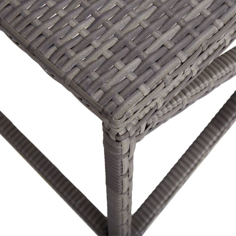 vidaXL Garden Bench 47.2" Poly Rattan Gray