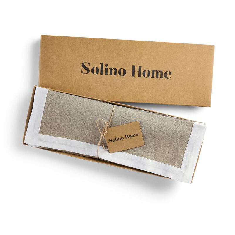 Solino Home 100% Pure Linen Placemats 14 x 19 Inch Set of 4 | Classic