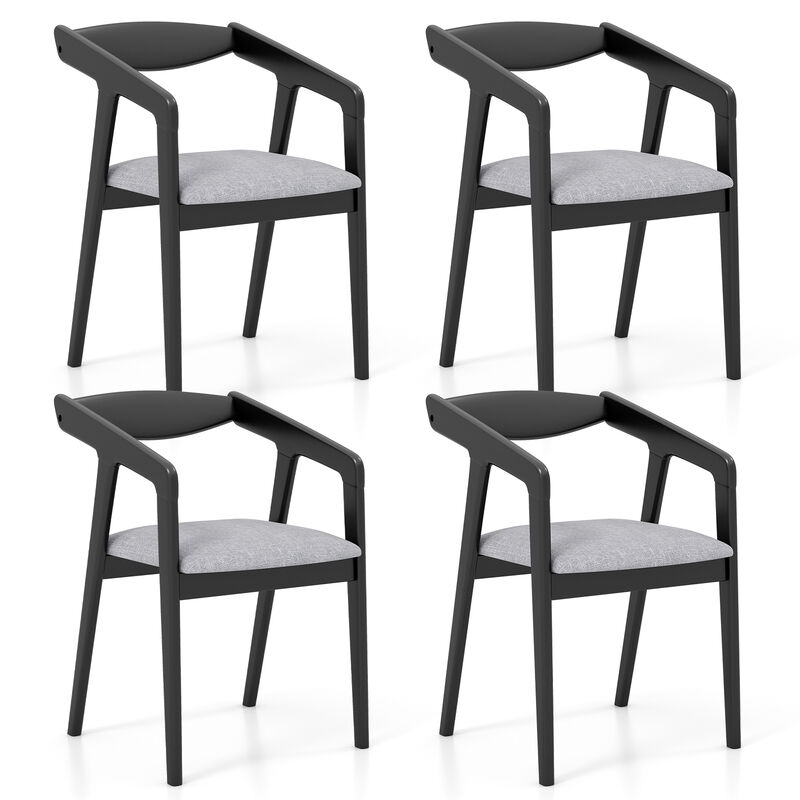 Dining Chair Set of 2 with Armrests and Padded Cushion for Comfortable Dining Room Seating