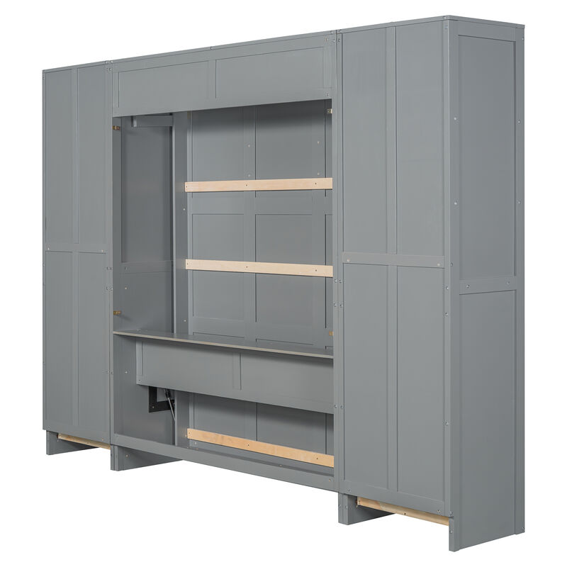 Merax Murphy Bed Wall Bed with Closet