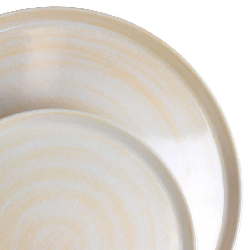 Elama Crafted Clay 12 Piece Lightweight Melamine Dinnerware Set in Cream