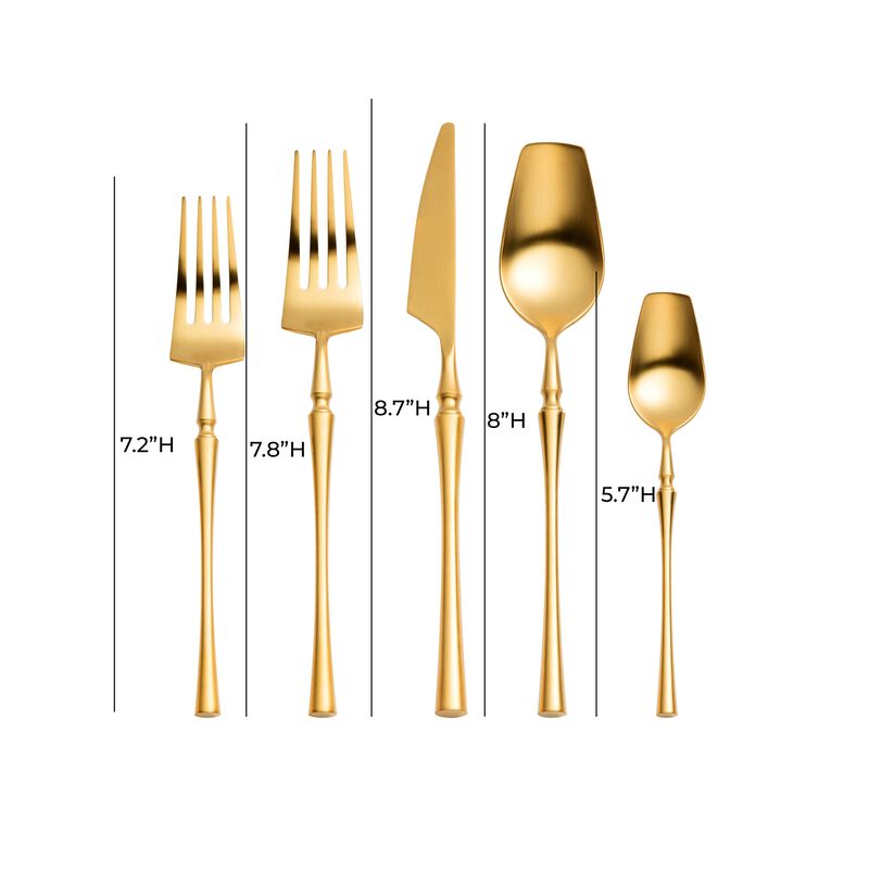 Millie Brushed Silver Stainless Steel Flatware - Set of 5 Pieces