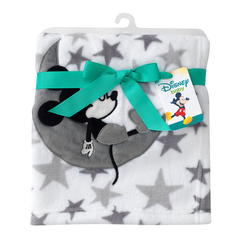 Disney Baby Mickey Mouse White/Gray Celestial Fleece Blanket by Lambs & Ivy
