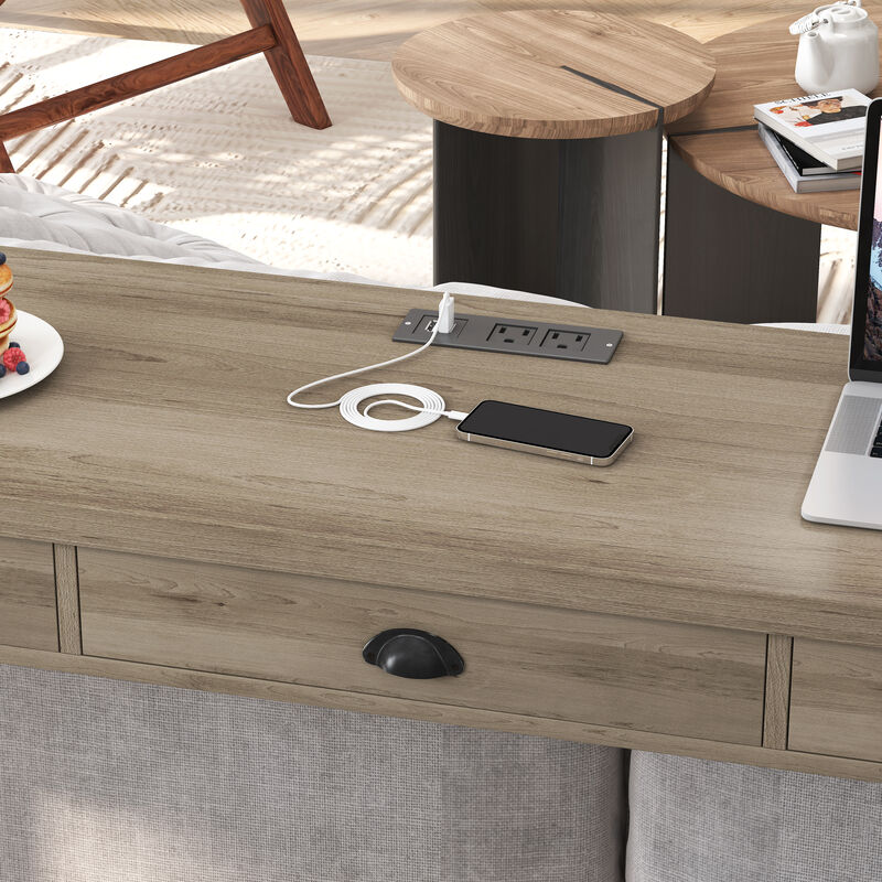 Merax 3-Drawer Dining Table with Stools Dining Set