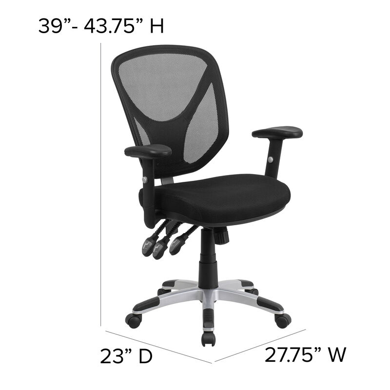 Sam Mid-Back Mesh Multifunction Swivel Ergonomic Task Office Chair with Adjustable Arms