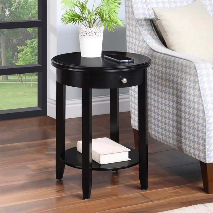 Convenience Concepts American Heritage Baldwin 1 Drawer End Table with Shelf