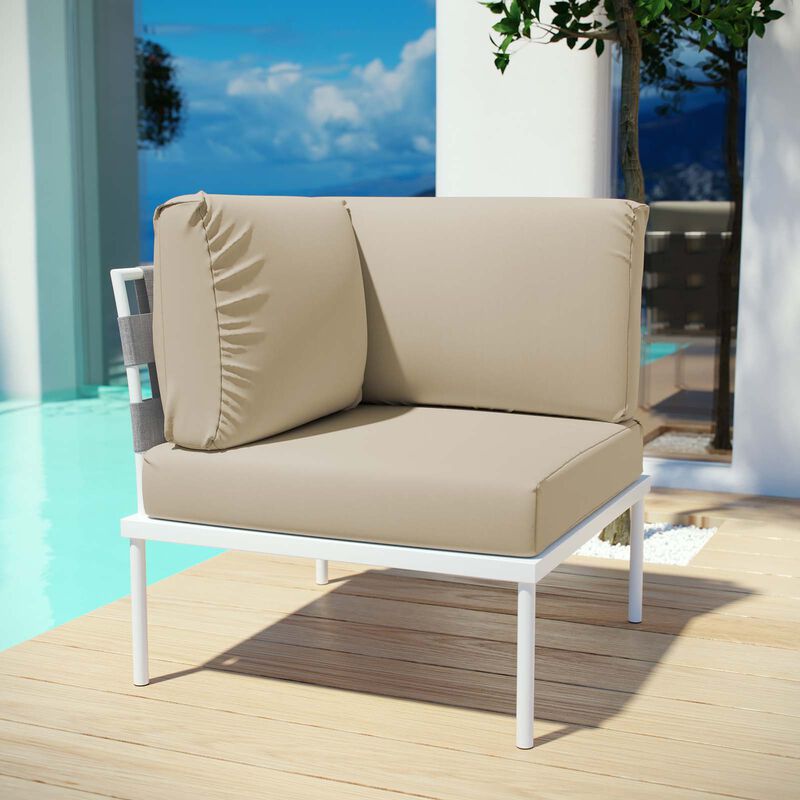 Modway - Harmony Outdoor Patio Aluminum Corner Sofa White White