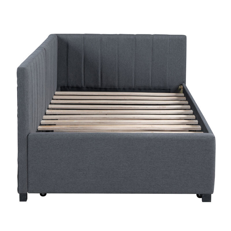 Merax Upholstered Daybed Bed Frame with Trundle