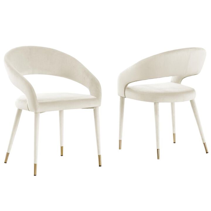 Jacques Velvet Cream Dining Chairs (Set of 2)